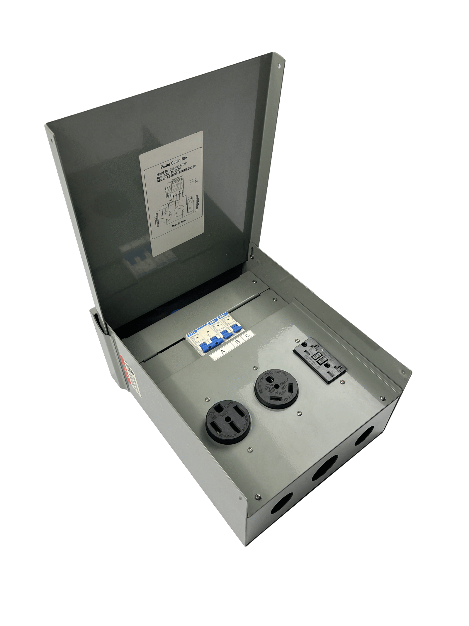 RV 20A/30A/50A Multi-Function Outlet Box (Compact Version)