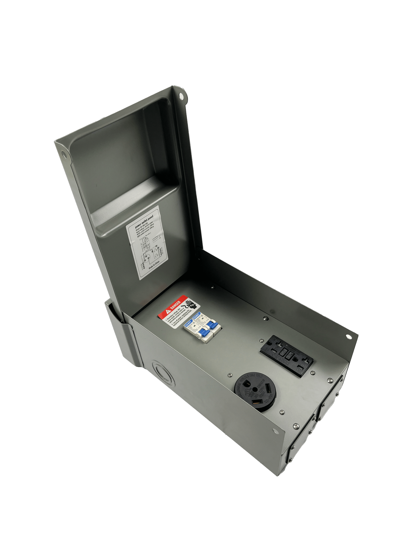 30A/20A Outlet Box with Built-in Circuit Breaker