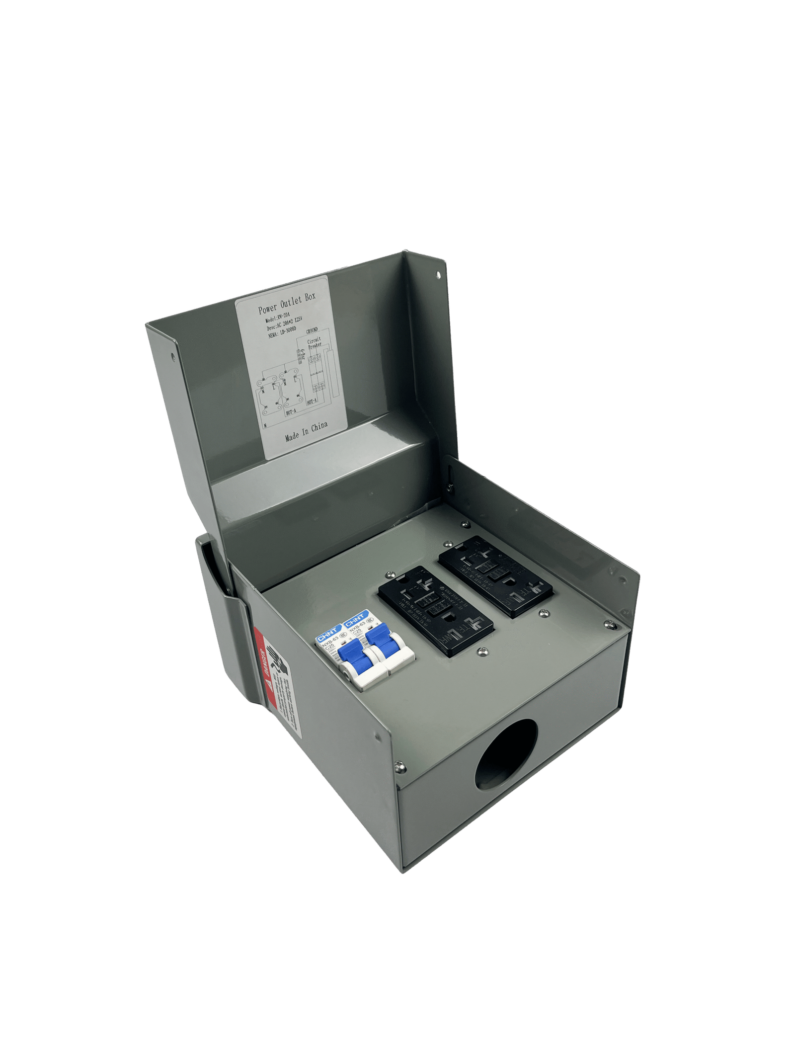 RV 40A GFCI Dual Wave Cover Outlet Box with Breaker